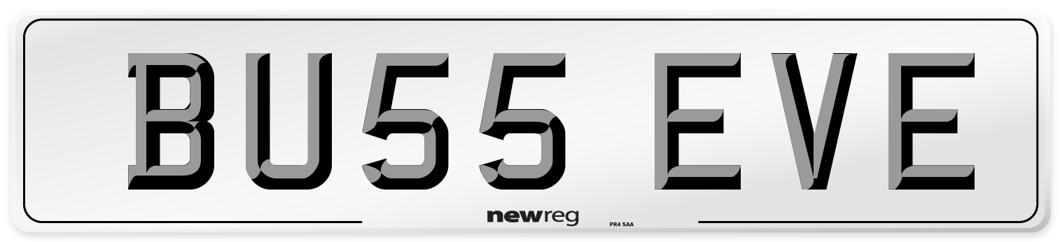 BU55 EVE Number Plate from New Reg